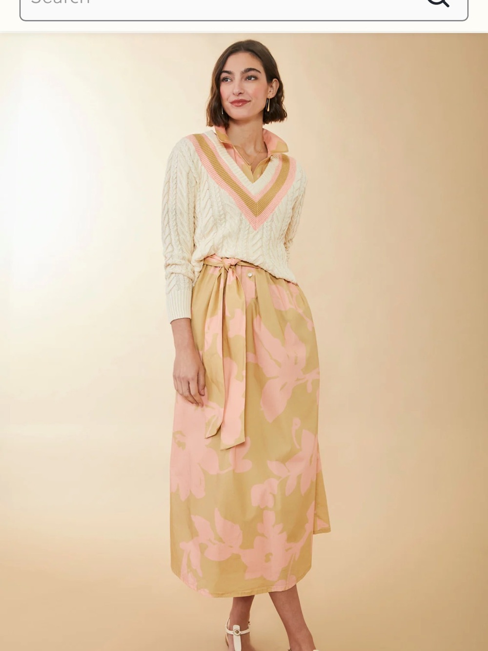 Spartina 459 NWT Maryam Midi Dress in Clara Blooms Pink - Picture 9 of 9